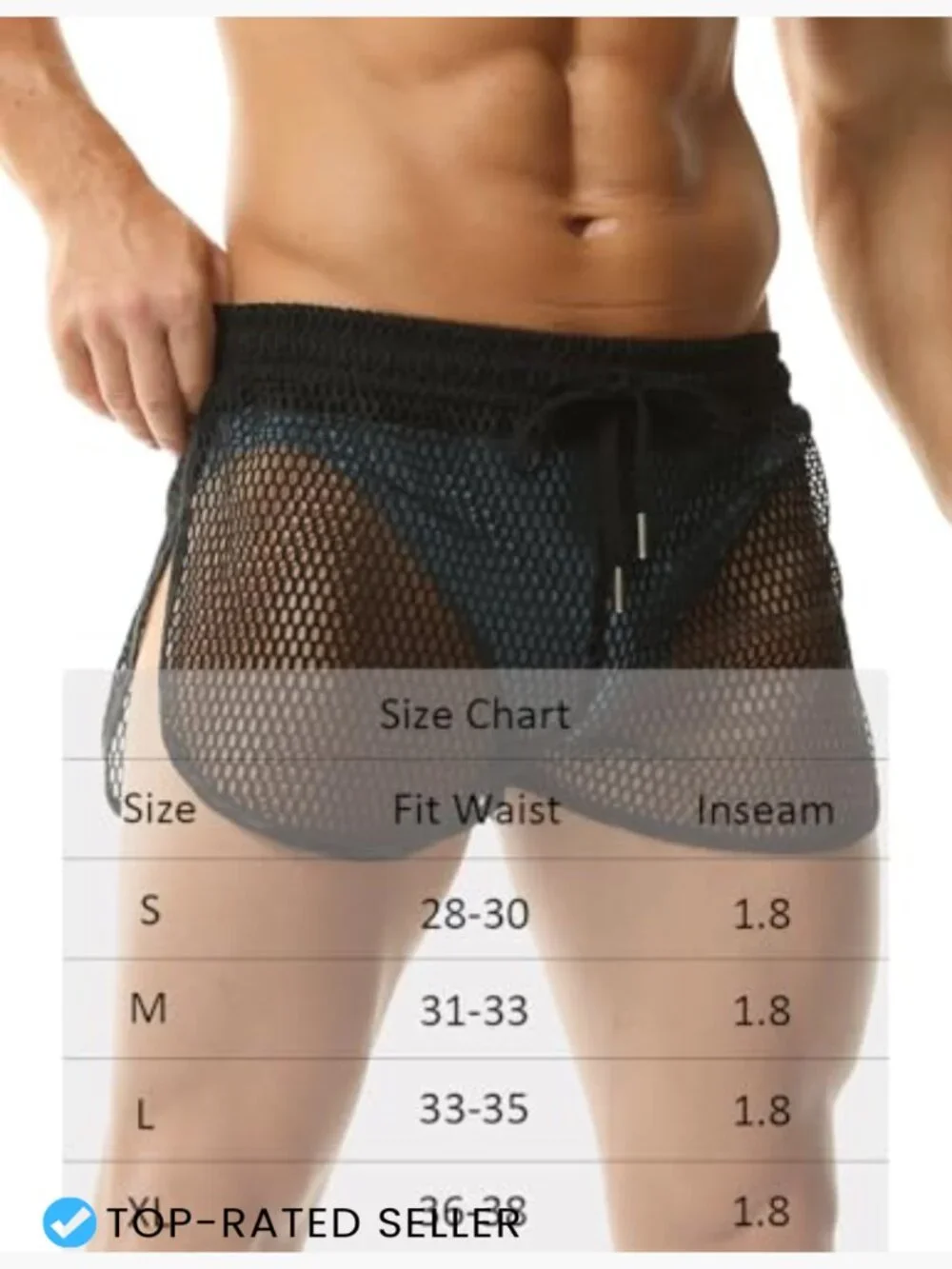 Mesh Shorts Sexy See Through Sheer Fishnet Split Side Boxer Briefs Lounge Sleep